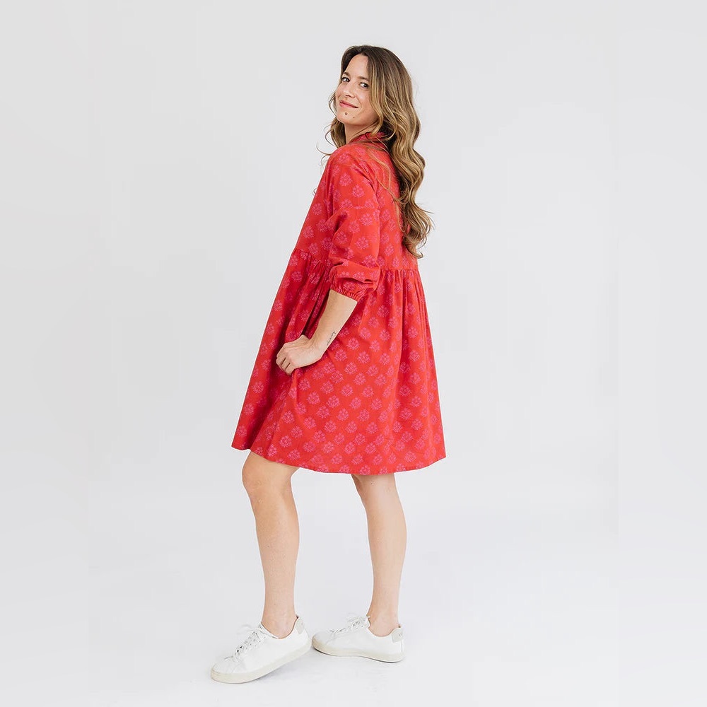 MATA TRADERS | Sohla Mini Dress - Floral Stamp Red